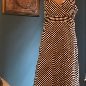 Black and white checked summer dress.